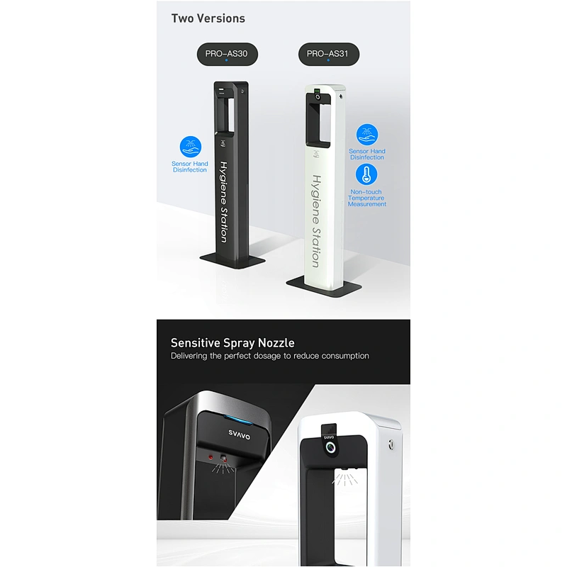 SVAVO Premium Design Free Standing Touch Free Automatic Soap Hand Sanitizer Dispenser Station