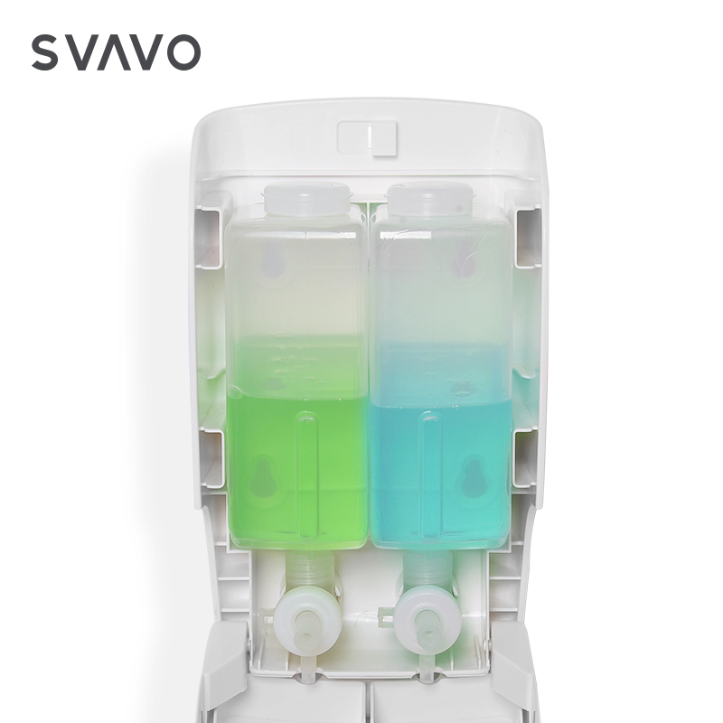 SVAVO Double bottles Plastic Wall Mounted Soap Dispenser For Hotel Bathroom use shampoo and shower soap dual dispensers