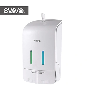 SVAVO Refillable Hotel Bathroom Wall Mounted Double Head ABS Plastic Manual Soap Dispenser OEM&ODM