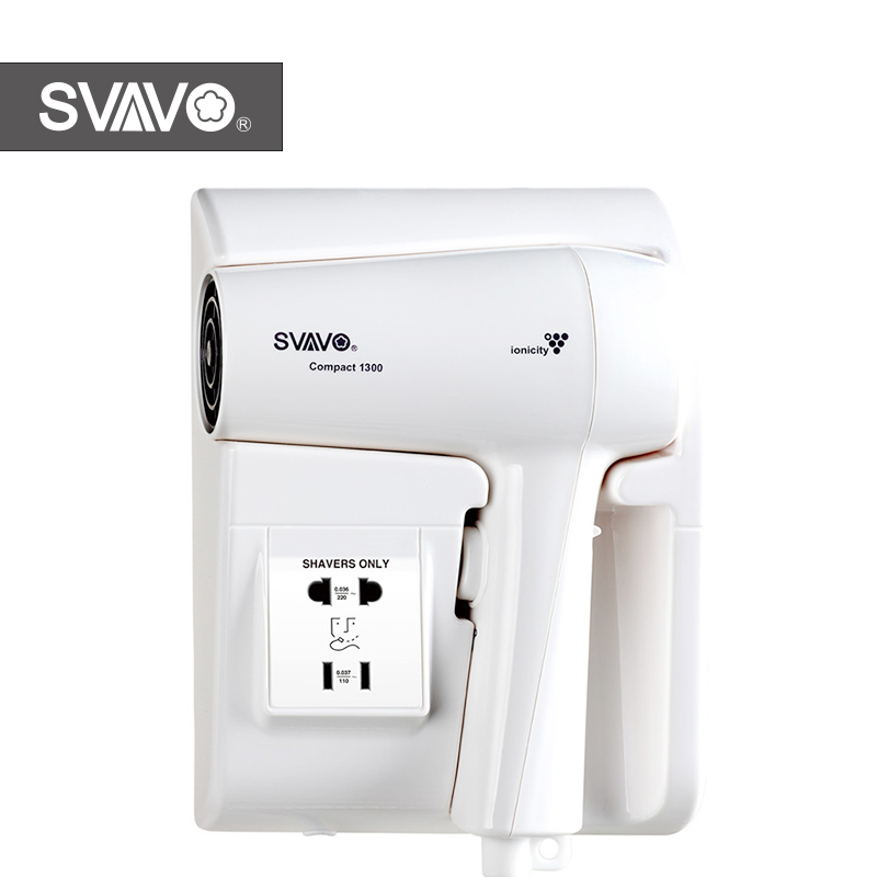 SVAVO Hotel 1300W Hotel Household Hot Popular Hair Dryer Electric Free Spare Parts Wall Mounted and Screwed Ionic V-175C Plastic