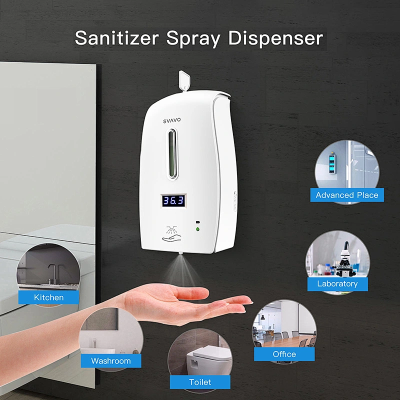SVAVO Thermometer & Automatic Liquid Soap Dispenser Intelligent Sensor Automatic Thermometer Soap Dispenser