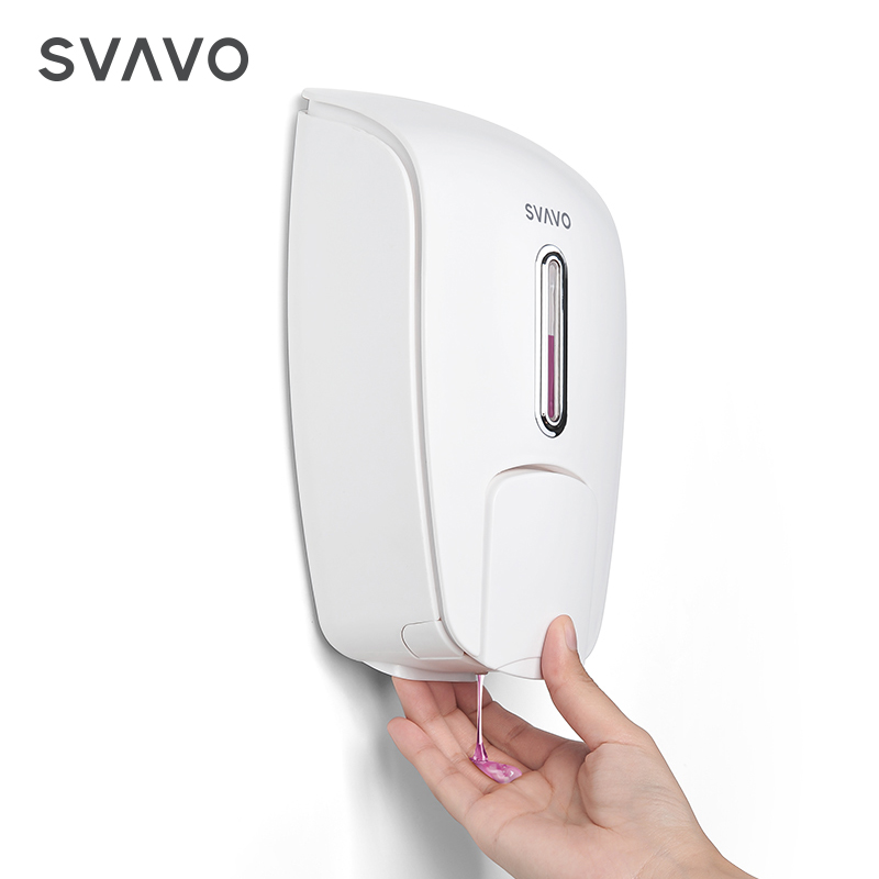 White and Grey color PL-151051 plastic material wall mounted manual soap dispenser