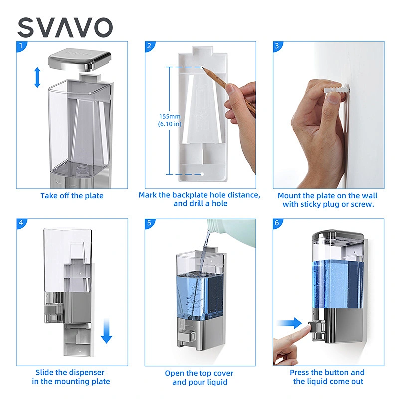 New Arrival 500ml Shower soap dispenser for kitchen with chrome color V-8501