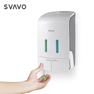 SVAVO Wall mounted Plastic ABS commercial Hotel toilet use manual liquid bottle shampoo and soap dispensers