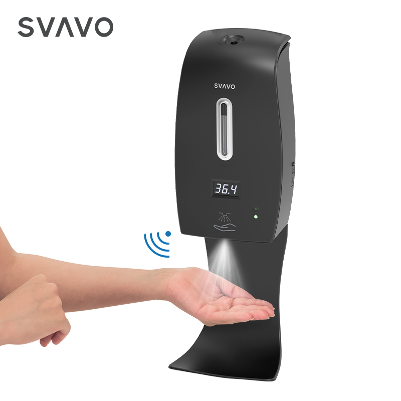 SVAVO Newest high quality Touch-free sanitizer dispenser automatic spraying with thermometer