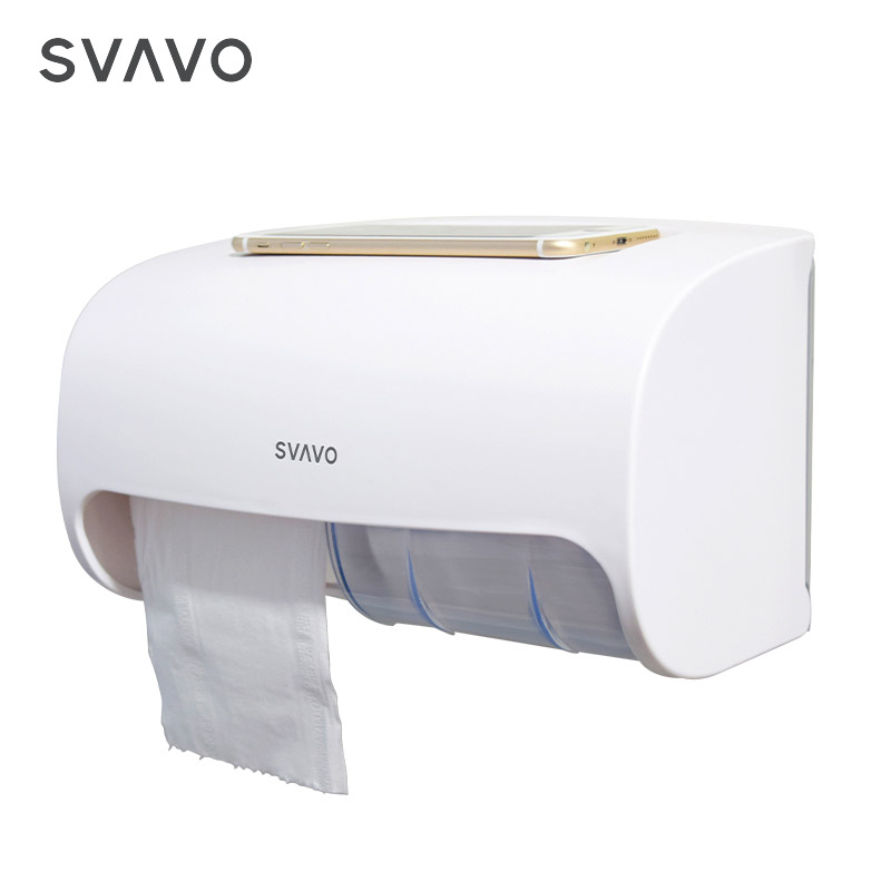 Durable plastic Bathroom Hanging Tissue paper Holder Double Roll Toilet Paper Dispenser