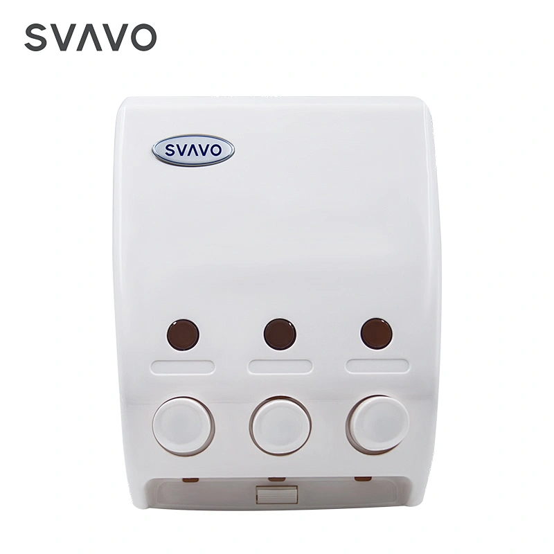 SVAVO Sanitary Hotel Rooms Manual Triple Wall Mount Liquid Soap Dispenser