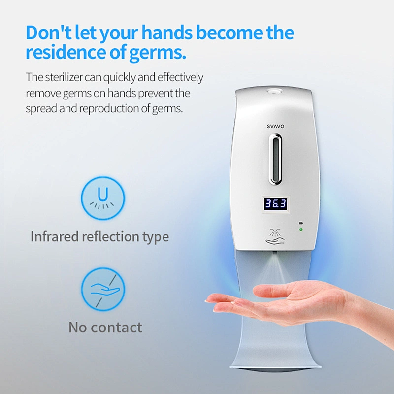 SVAVO thermometer intelligent soap dispenser 2 in 1automatic alcohol spray Gel sensor temperature