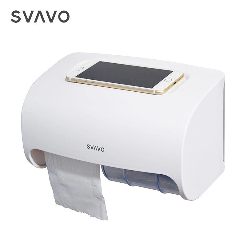 Durable plastic Bathroom Hanging Tissue paper Holder Double Roll Toilet Paper Dispenser