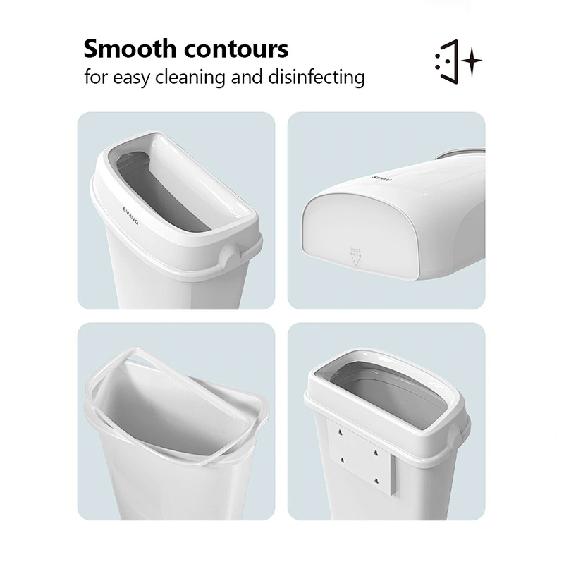SVAVO Lovely Round Shape Wall-hanging Trash Can for Kitchen Cabinet and Bathroom Small Garbage Can