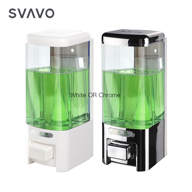 New Household Bathroom Wall Mounted Chrome Manual Liquid Soap Dispenser