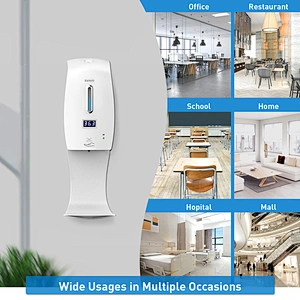 Custom Matte Black Automatic Soap Dispenser With Temperature checking Spray Alcohol Refillable Hand Sanitizer Dispenser