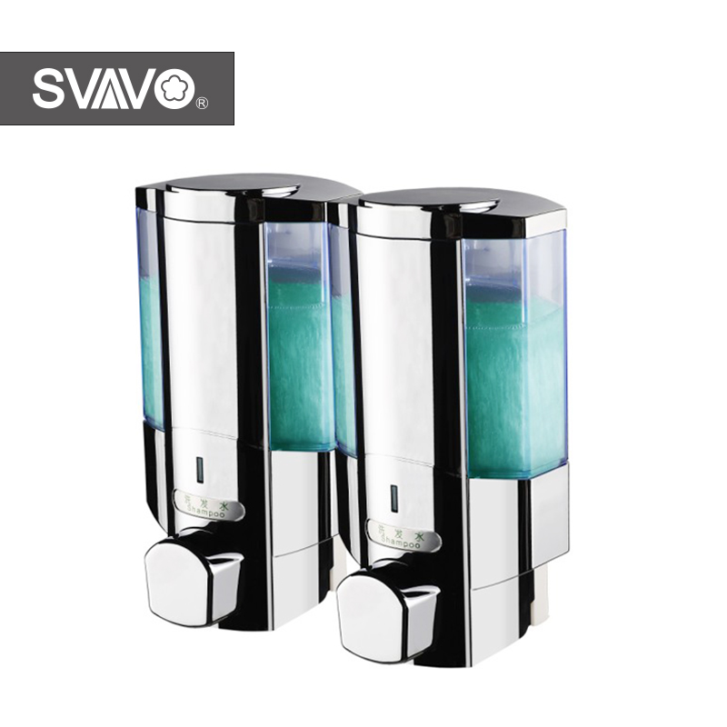 Hotel Wall Mounted Double Soap Dispenser 350ML*2 for Shampoo and Shower Gel