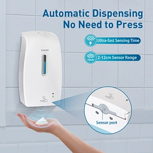 Plastic bathroom accessories toilet wall mounted automatic sensor 600ml hand foam liquid soap dispenser
