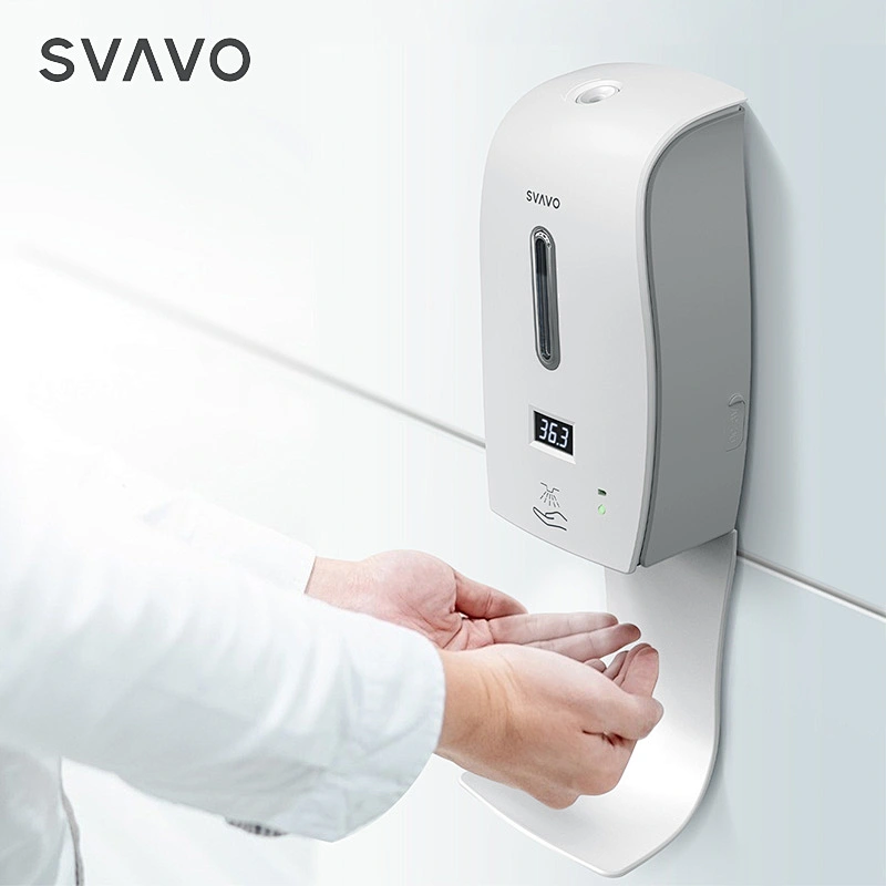 Hospital 2 In 1 IR Sensor Touchless Soap Hand Sanitizer Alcohol Automatic Spray Dispenser with Thermometer