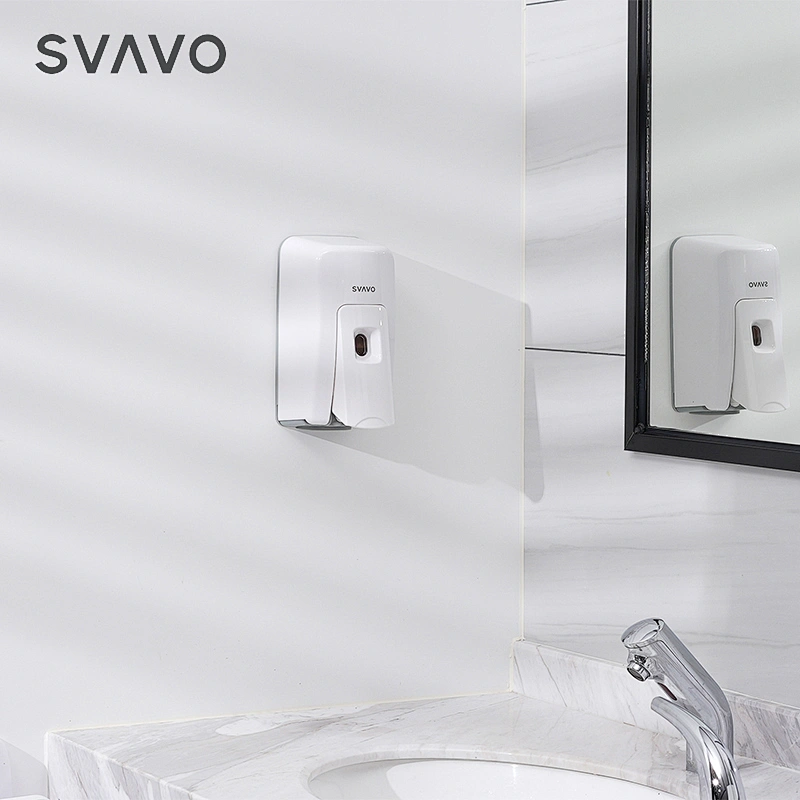 SVAVO ABS Plastic White Hand Press Soap Dispenser Wall-mounted Hand Sanitizer Dispenser