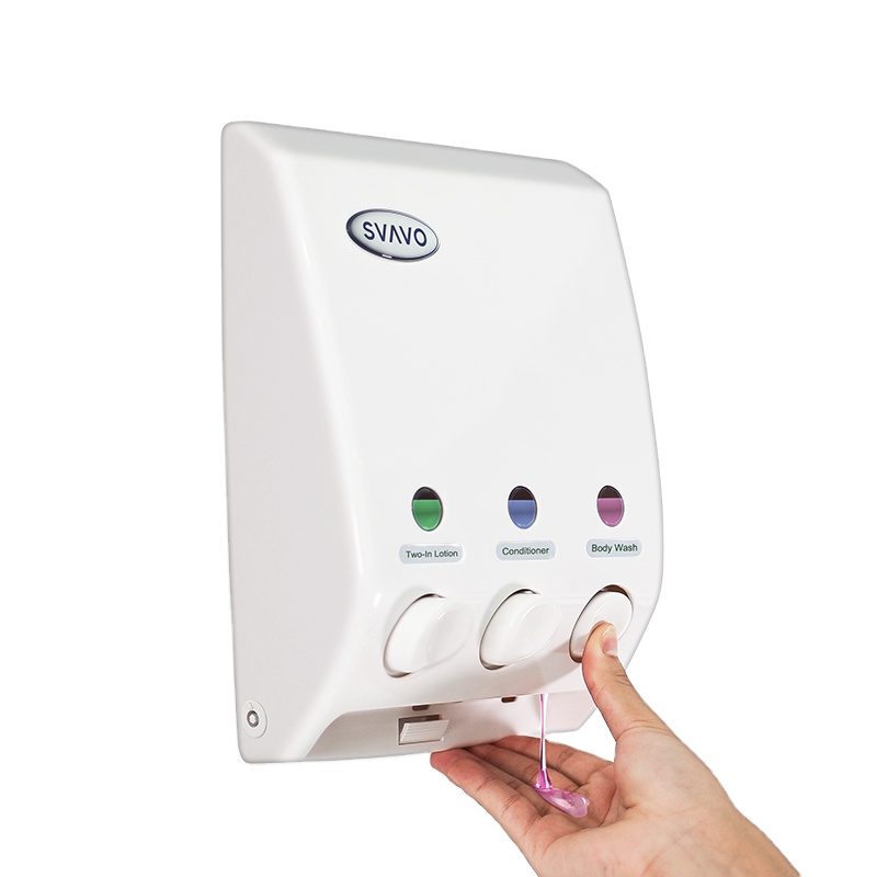 Hot sell SVAVO waterproof wall mount White modern design shower soap dispenser