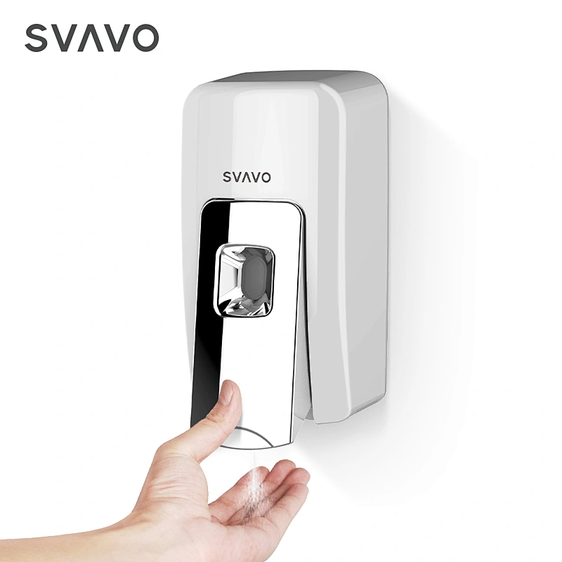 SVAVO ABS Plastic White Hand Press Soap Dispenser Wall-mounted Hand Sanitizer Dispenser