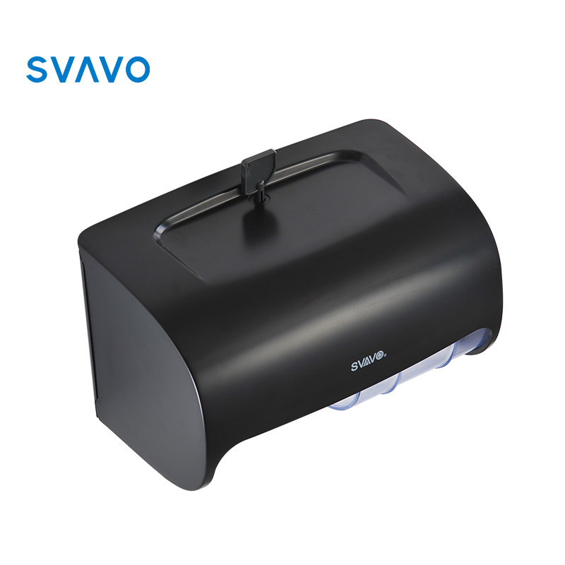 Small Roll Paper Dispenser Paper Roll Dispenser SVAVO ABS Material Wall Mounted Hotel Double Small Roll Dispenser