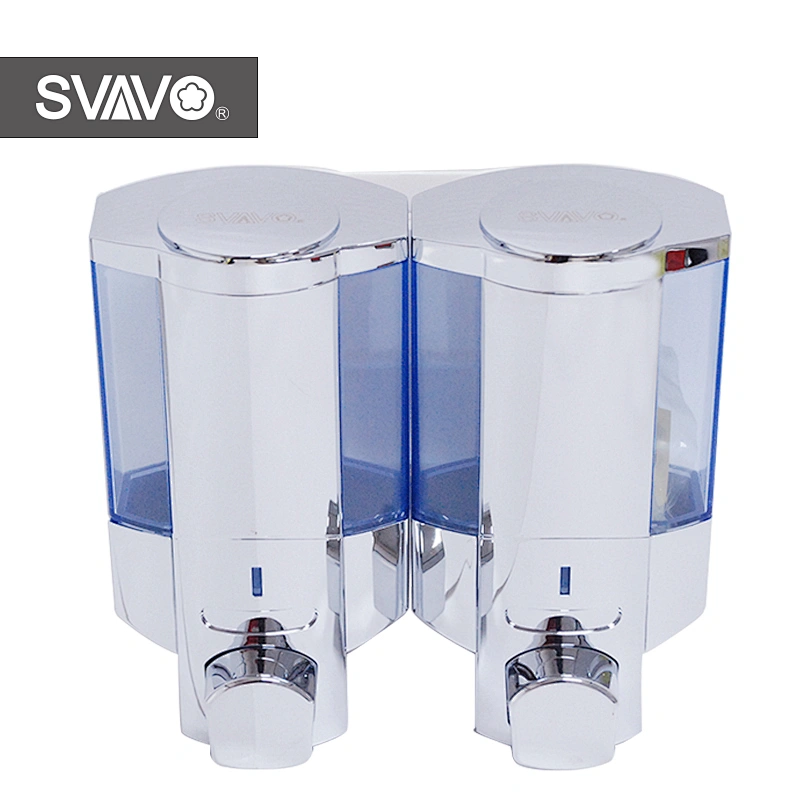 Hotel Wall Mounted Double Soap Dispenser 350ML*2 for Shampoo and Shower Gel
