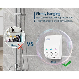 SVAVO OEM Bathroom Wall Mounted Triple soap pump Dispenser ABS set Hotel Manual Liquid Soap Dispenser