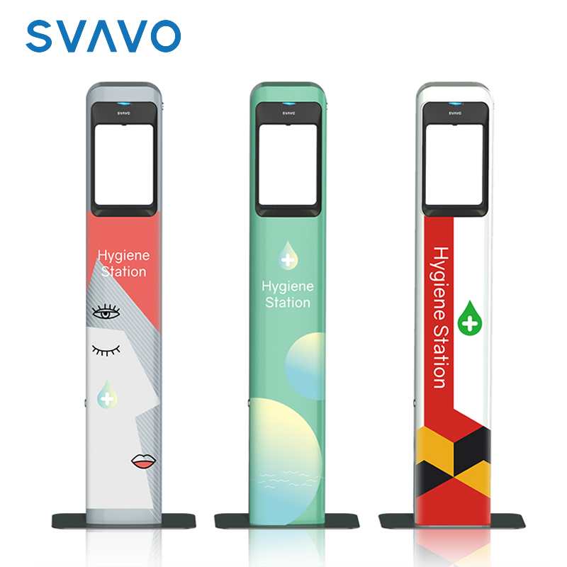 Floor Stand  Automatic Hand Sanitizer Alcohol Liquid Soap Dispenser thermal scanner with alcohol dispenser