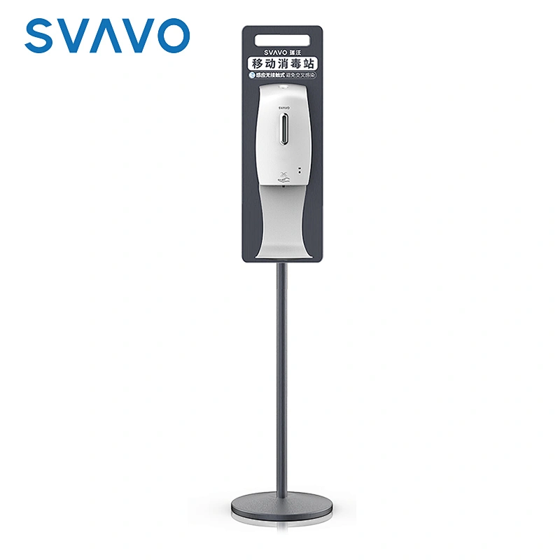 hand wash alcohol plastic soap dispenser commercial office Automatic Spray Hand Sanitizer Dispenser with table stand