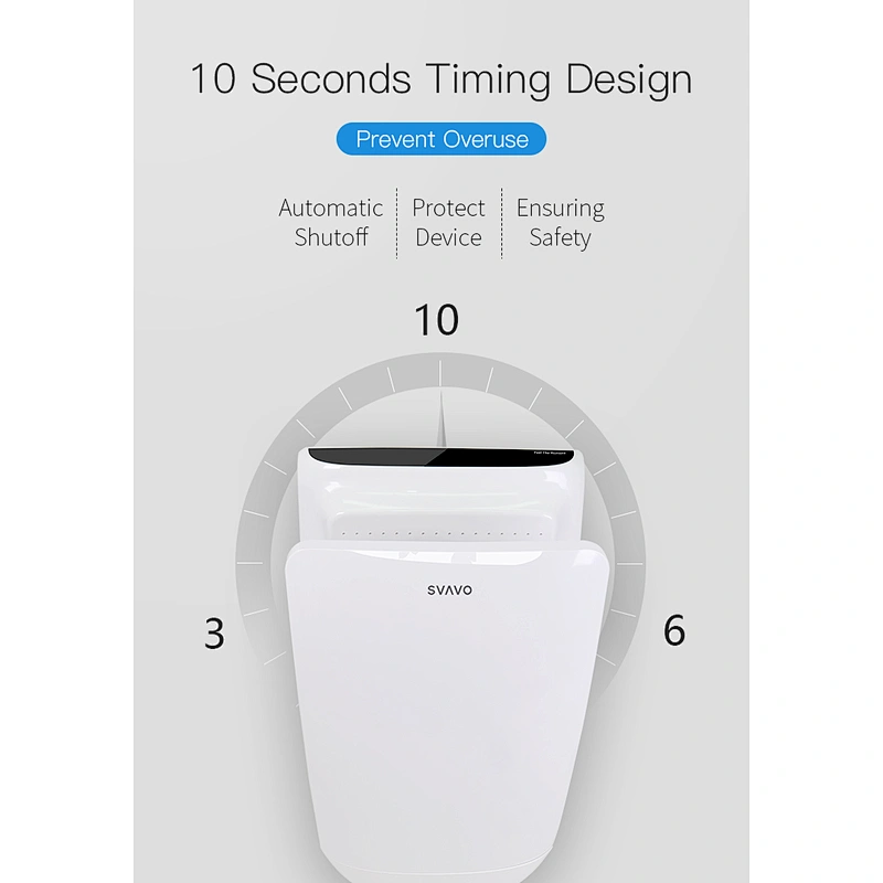 1600W Wall Mounted Double Side Fast Drying High Speed Auto Jet Hand Dryer