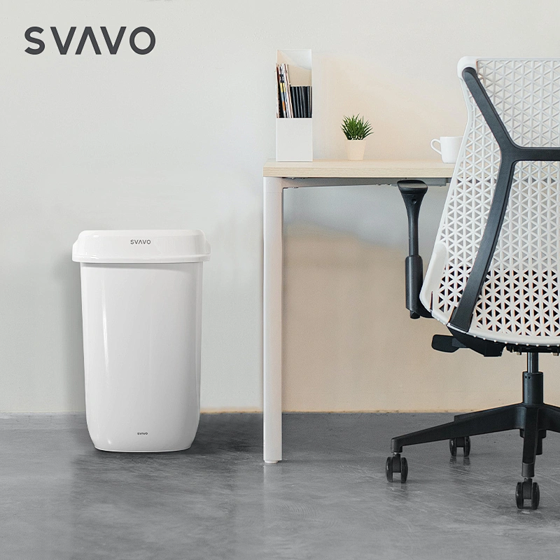 Hygienic Floor Standing  Luxury Plastic Leather Trash Can Cup Trash Can