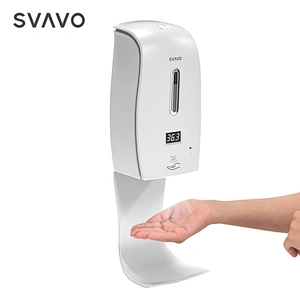 SVAVO Hotel Hospital Office School Shopping mall lobby wall mounted floor stand 1000ml Automatic spray dispenser Thermometer