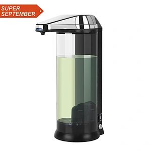 High quality portable sensor automatic clear glass bottle liquid soap dispenser for kitchen