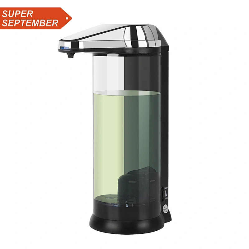 High quality portable sensor automatic clear glass bottle liquid soap dispenser for kitchen