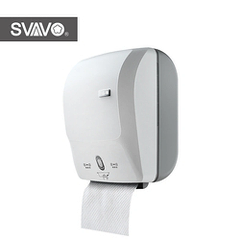 High Capacity Toilet Paper Roll Holder Auto Cut Dispenser