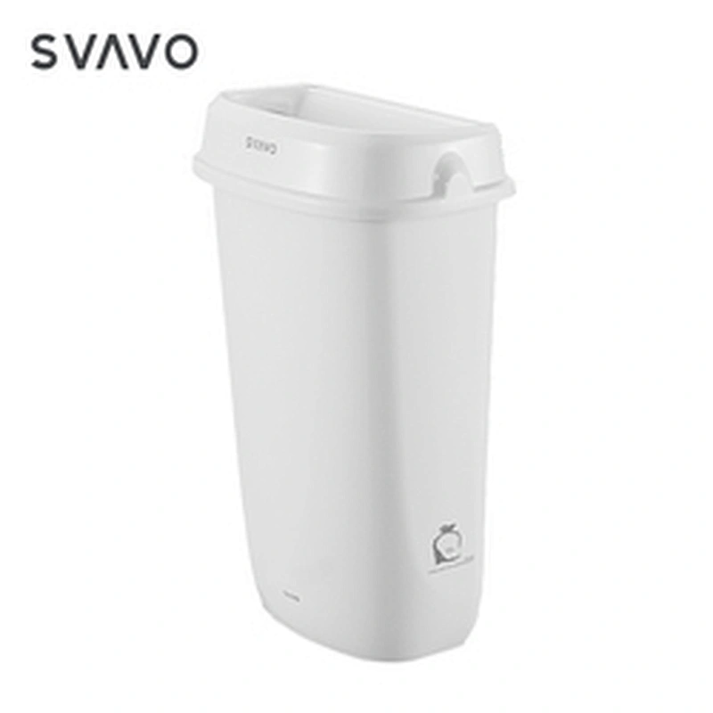 SVAVO Simple Slim LID Design Bathroom PP Plastic Bin Plastic Trash Can