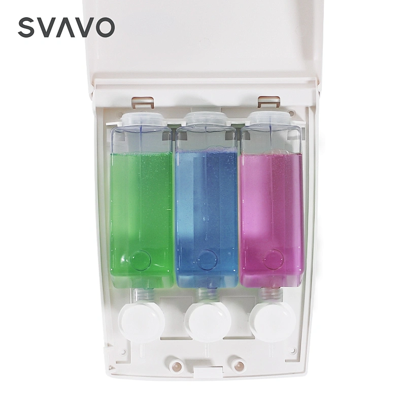 Triple Soap Dispenser Plastic Hotel Bathroom Manual Soap Dispenser
