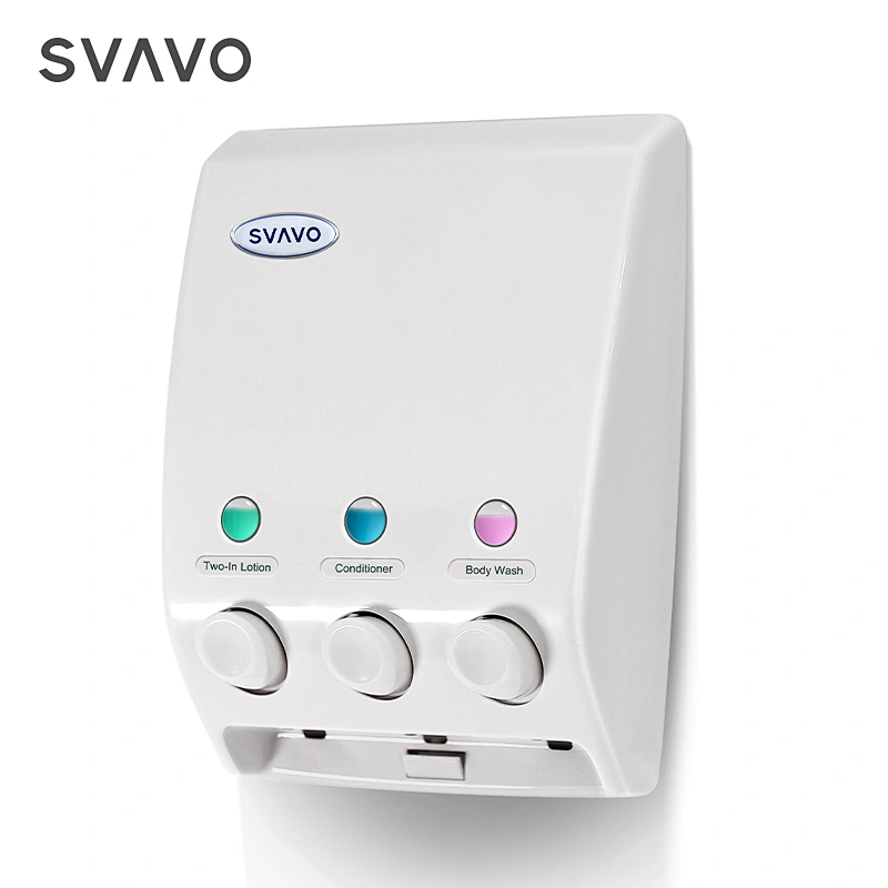 SVAVO Plastic Manual Hotel Shampoo Triple Soap Dispenser