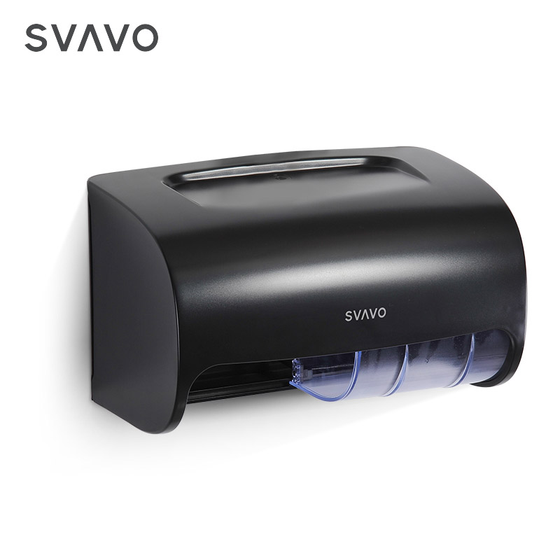 Unique design Plastic ABS bathroom double roll tissue paper towel dispenser with phone holder