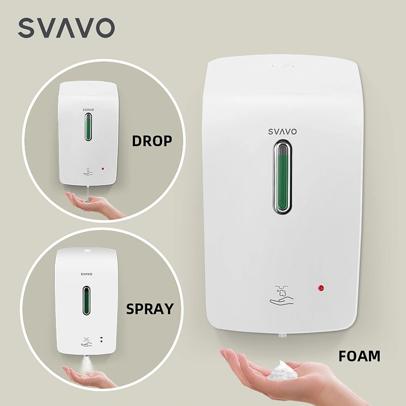 Plastic Modern design1000ML SVAVO Hand Free ABS Plastic PL-151056 Wall Mounted Foam Soap Dispenser for Washroom
