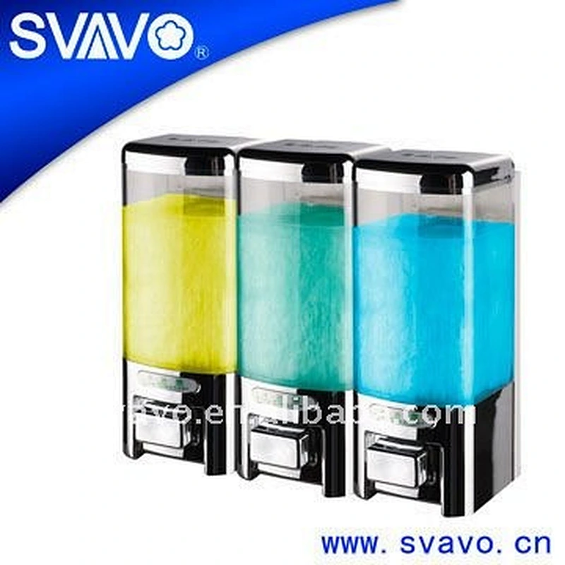 Wall-mounted Manual Soap Dispenser Plastic with Three Chamber V-8503