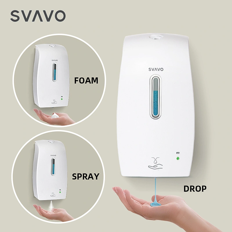 SVAVO plastic ABS  Automatic 75% Alcohol Hand Sanitizer Dispenser 600ml wall-mounted automatic soap dispenser
