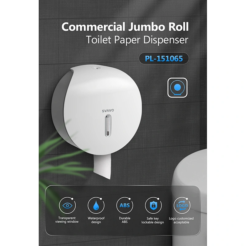 Toilet Jumbo Paper Roll Dispenser Toilet Paper Dispenser ABS Toilet Tissue Holder Jumbo Dispenser