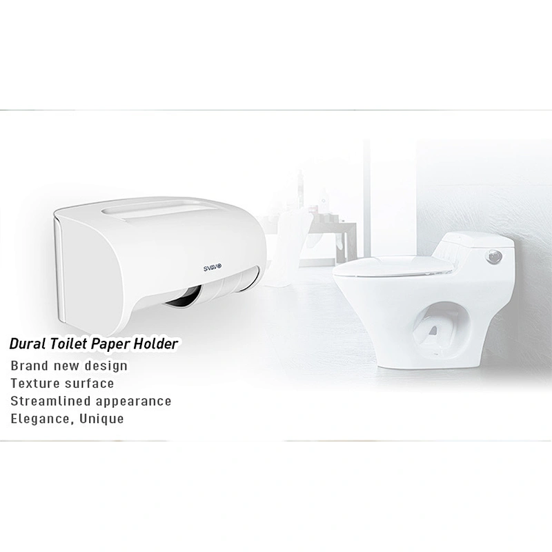Small Roll Paper Dispenser Paper Roll Dispenser SVAVO ABS Material Wall Mounted Hotel Double Small Roll Dispenser