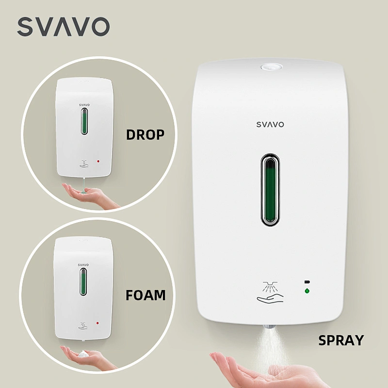 Plastic Modern design1000ML SVAVO Hand Free ABS Plastic PL-151056 Wall Mounted Foam Soap Dispenser for Washroom