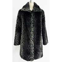 Mid-Length Animal Print Women Faux Fur Jacket