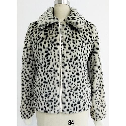 Spot Pattern Faux Fur Jacket
