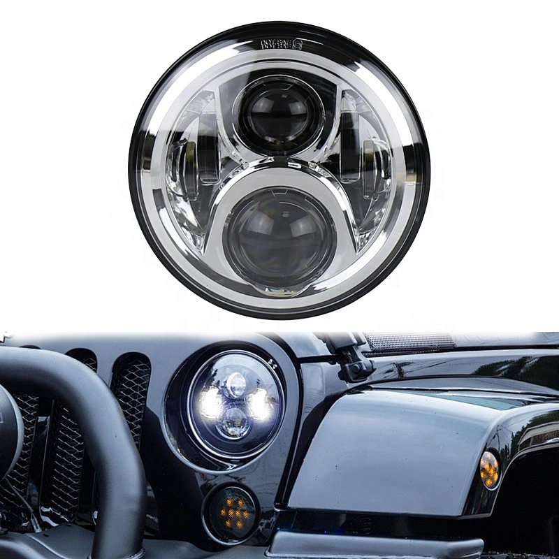 OVOVS led round Hi/Lo 7 inch led headlight Chrome 7