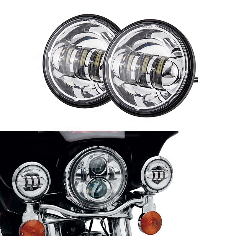 OVOVS chrome/black 12v 30w 4.5inch led fog lamp replacement for harley in auto lighting system