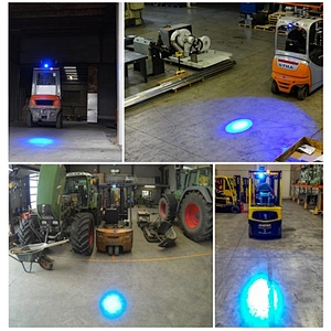 OVOVS 8W Oval Blue LED Forklift Safety Light Spot Light Warehouse Safe Warning Light 9-60V