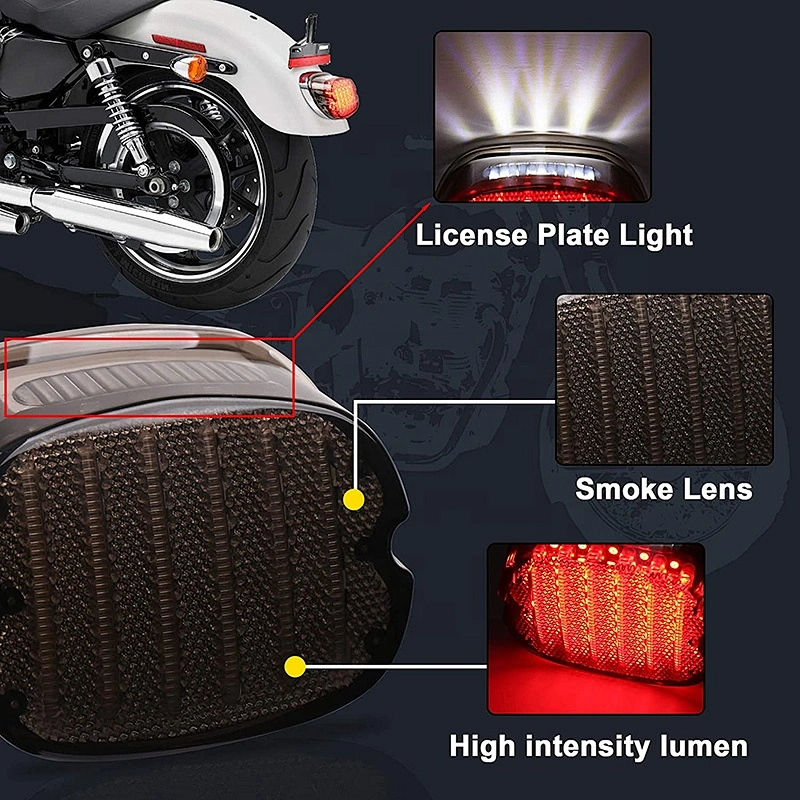 OVOVS for Harley Tail light 12V Brake Turn Signal Rear Led Tail Light for Motorcycle Sportster Dyna