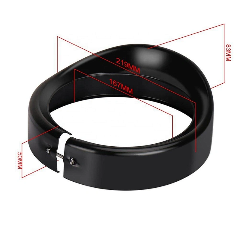 OVOVS 7 Inch Motorcycle Headlight Trim Ring Visor for Harley Davidson